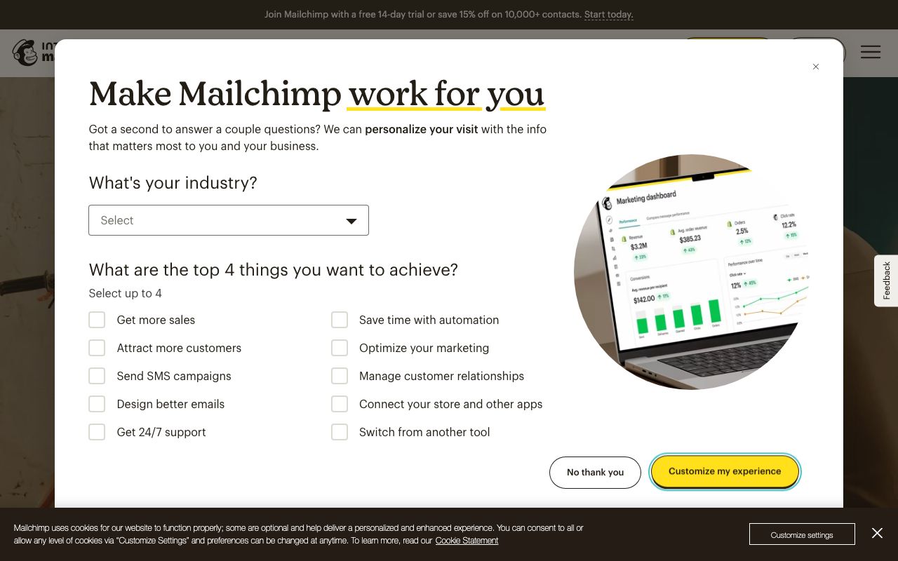 Mailchimp 화면